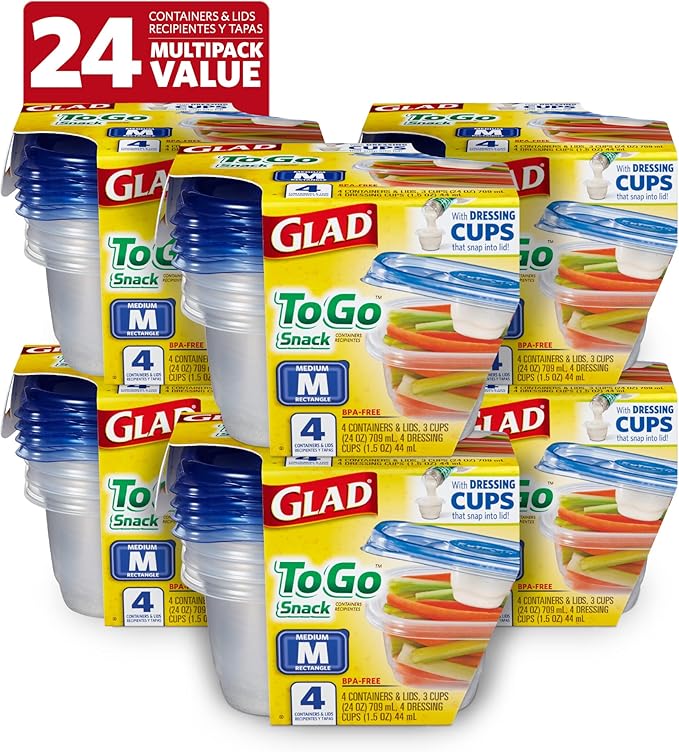 Glad GladWare To Go Snack Food Storage Containers