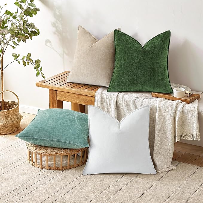 decorUhome Summer Couch Euro Sham Throw Pillow Covers 24x24 Set of 2,
