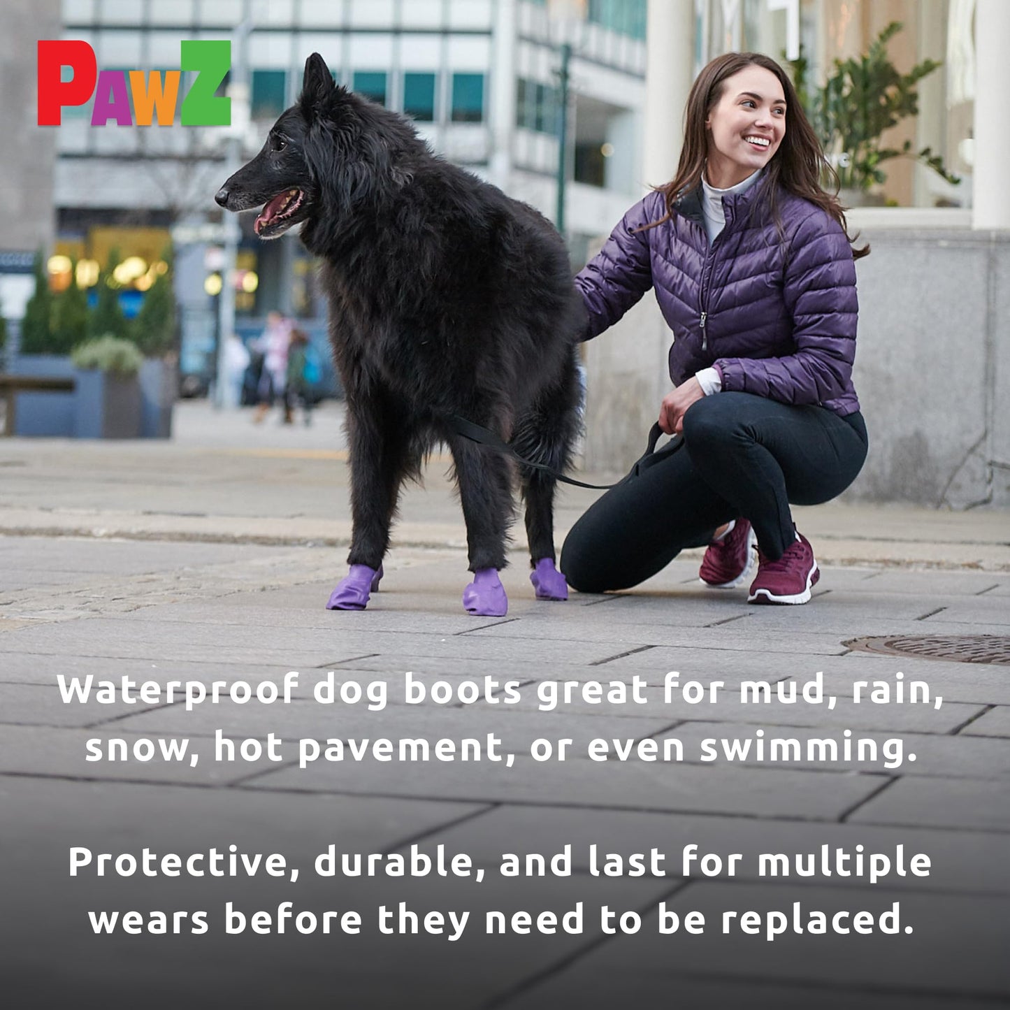 Large Pawz Durable All Weather Dog Boots (12 boots)