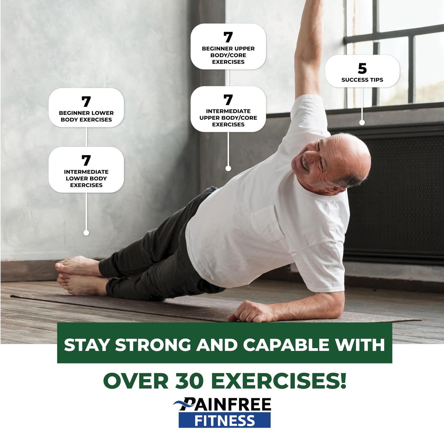 30 Exercise Cards Balance & Stability 3X5'' - Training Exercise Deck of Cards for Women & Men - Beginner to Intermediate - QR Video Guides & Inclusive Artwork - Tear-Resistant