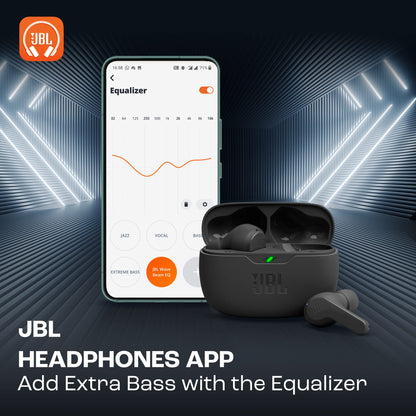 JBL Wave Beam In-Ear Wireless Earbuds with IP54 and IPX2 Waterproofing, Hands-Free Calling and 32-Hour Battery Life, Black