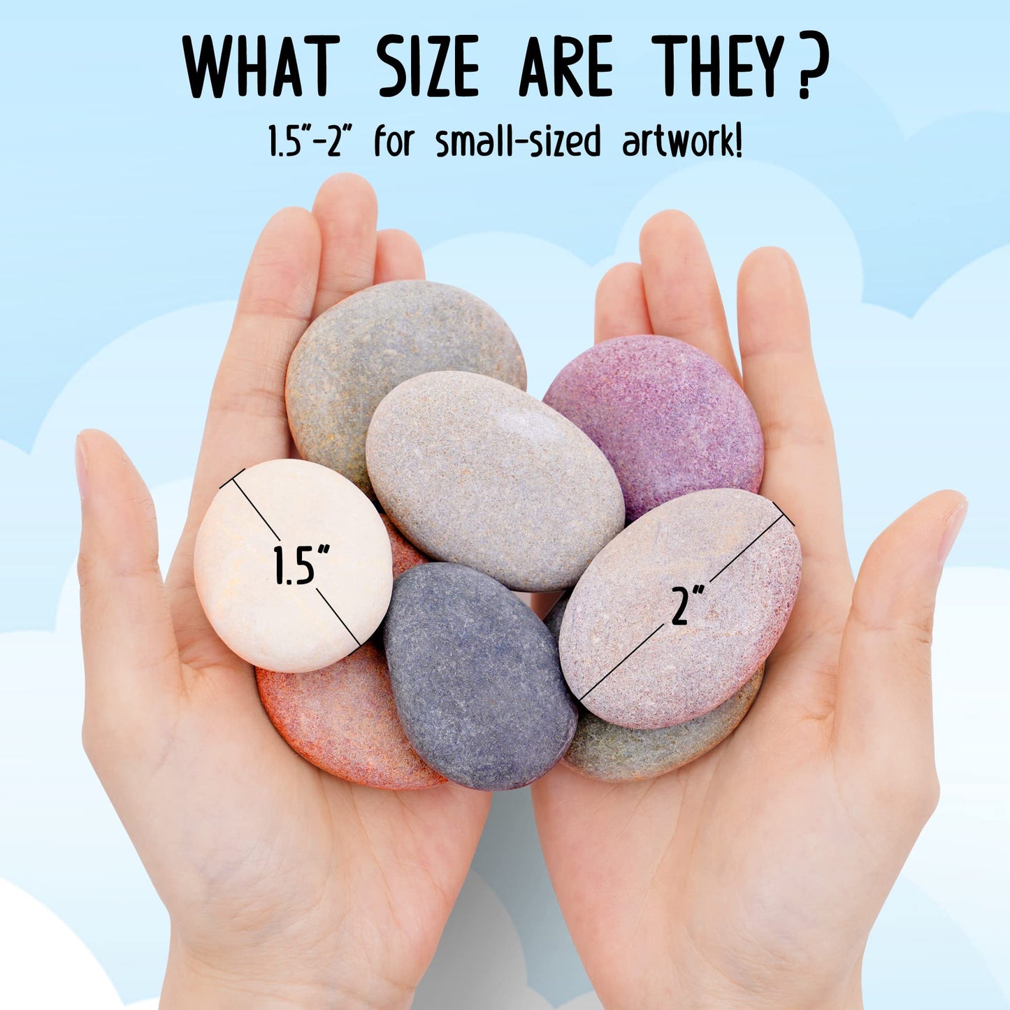 ROCART 12 PCS Large Rocks for Painting, 1.5-2.0 Inches Flat Painting Rocks for Arts & Crafts, Natural Smooth River Rocks for Painting, Kindness Rocks, Decoration, DIY, Crafting Gift