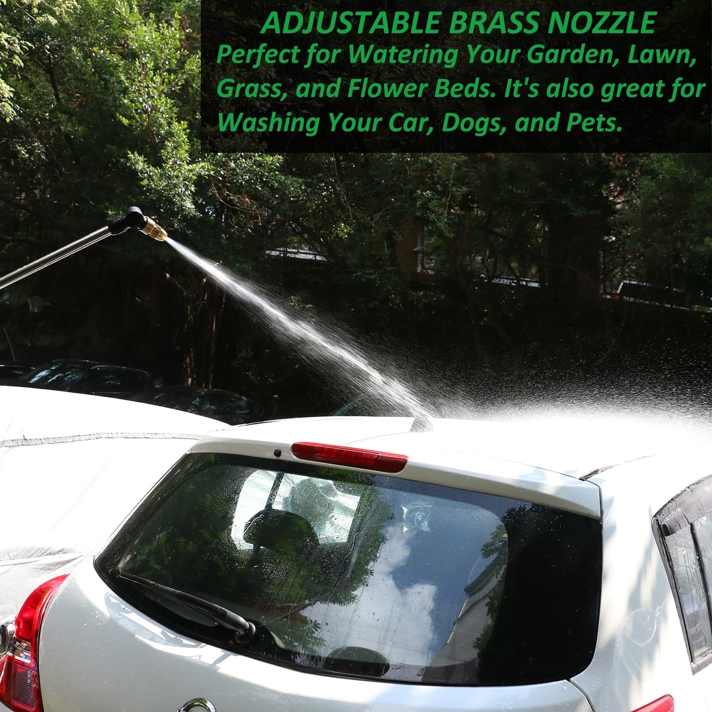 STYDDI Soft Rain Watering Wand with Pivoting Head and Thumb Control, 28" Gentle 1008Holes Classic Rain Wand with Replace Brass Nozzle, Perfect for Hanging Baskets, Planters, Greenhouses and Seedbed