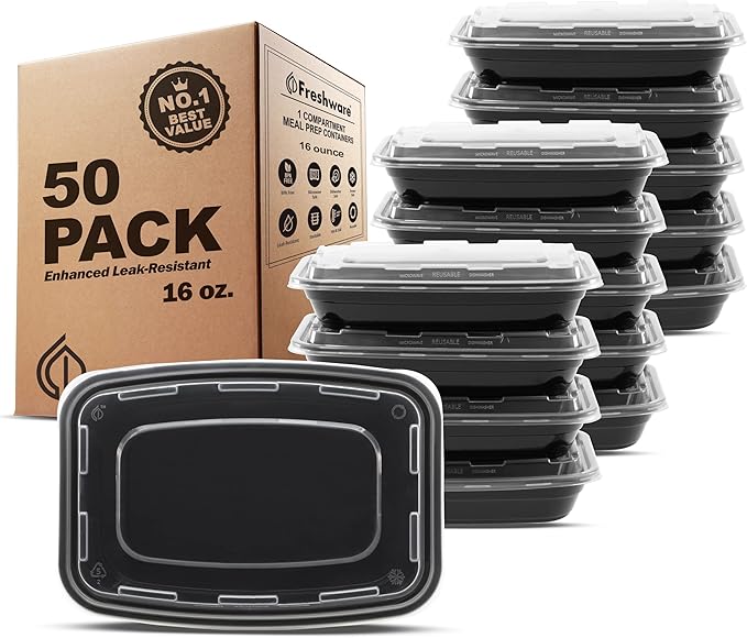 Freshware Meal Prep Containers 1 Compartment Food Storage Containers