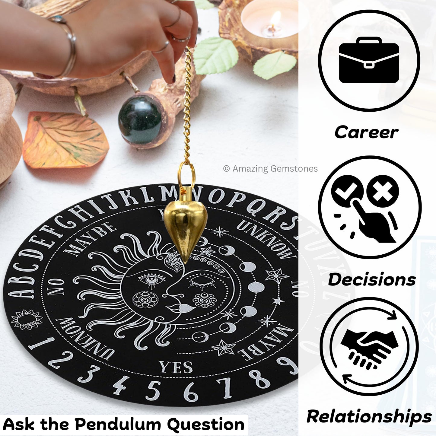 Amazing Gemstone Healing Metal Pendulums for Divination, Gold Dome Cone Steel Copper Pendulum High Energy Pendulo de Bronce Pendulos de Mesa MP107