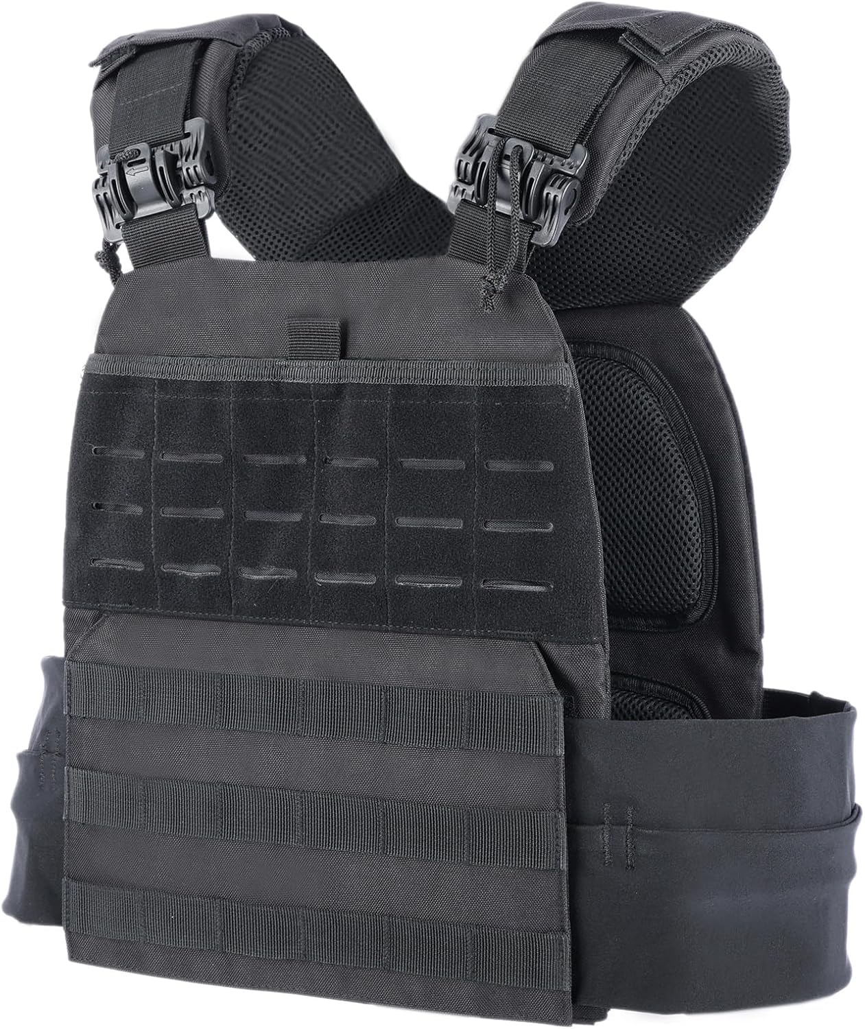 Adjustable Weighted Vest for Men & Women – Fitness Workout Vest with Removable Weights, Breathable Mesh, Secure Adjustable Straps for Running, Walking & Strength Training (Black)