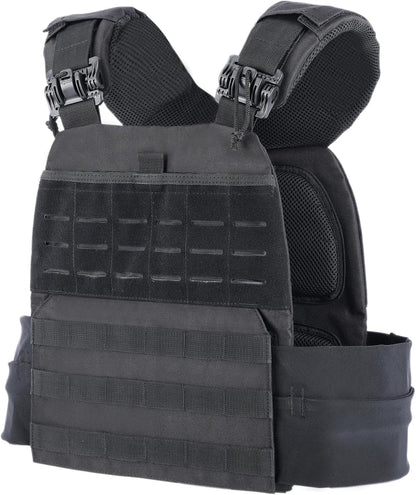 Adjustable Weighted Vest for Men & Women – Fitness Workout Vest with Removable Weights, Breathable Mesh, Secure Adjustable Straps for Running, Walking & Strength Training (Black)