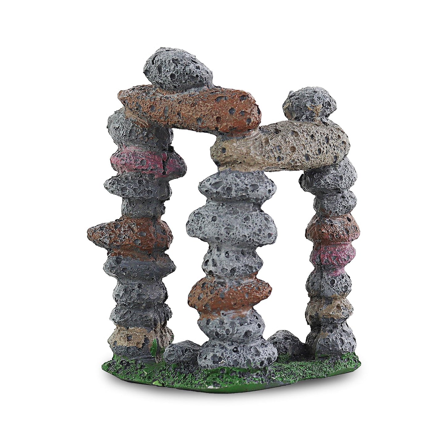 WishLotus Stacked Stones Aquarium Decor, Resin Rock Door Fish Tank Accessories Decorations, Aquarium Ornaments for Fish Through and Playing (Tall One)