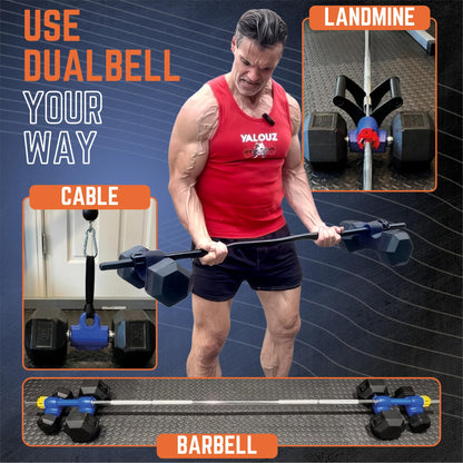 DUALBELL Dumbbell Converters- Pair Black and red weight collars for 1", 25mm bar- Connect Dumbbells to Barbells for 1" standard diameter bar, barbell adapters replace weight plates- 250lbs capacity