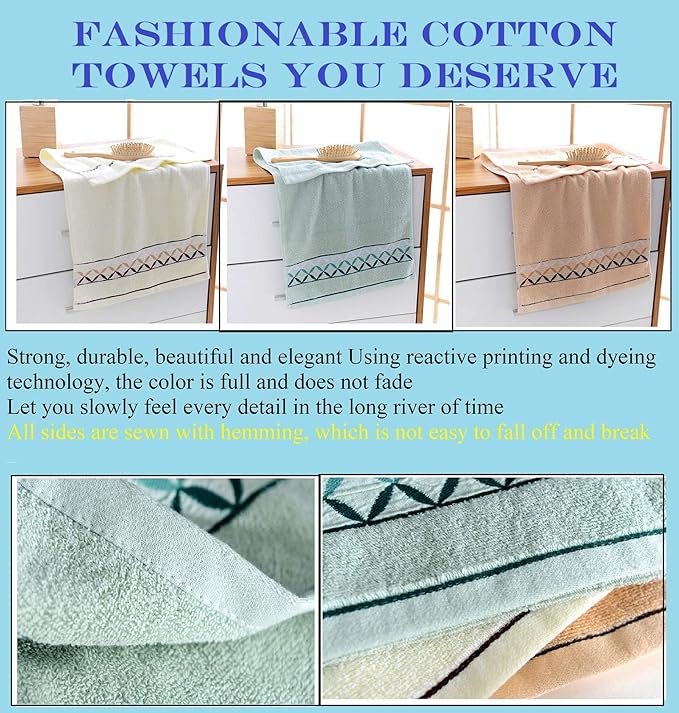 4 Pack Cotton Hand Towels, 100% Cotton Face Towels,