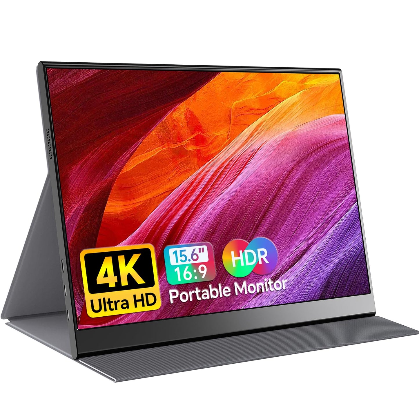 Portable Monitor 15.6 Inch 1080P USB-C HDMI Ultra-Slim Travel Monitor with Kickstand, for Laptop, PC, Mac Phone, PS, Xbox, Swich IPS Ultra-Thin Zero Frame Gaming