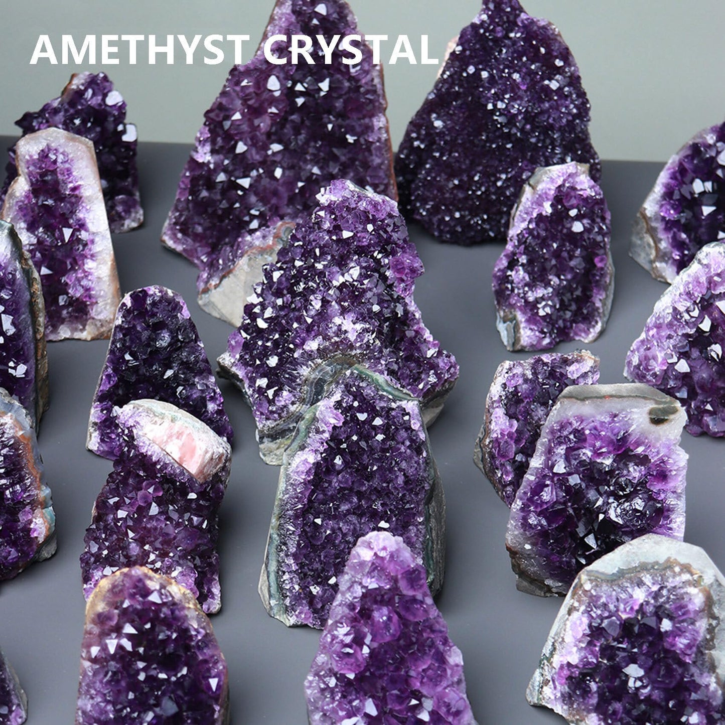 Amethyst Cluster Quartz Crystal Rock Raw Stone Purple Crystals Geode Healing Crystals 0-0.5LB