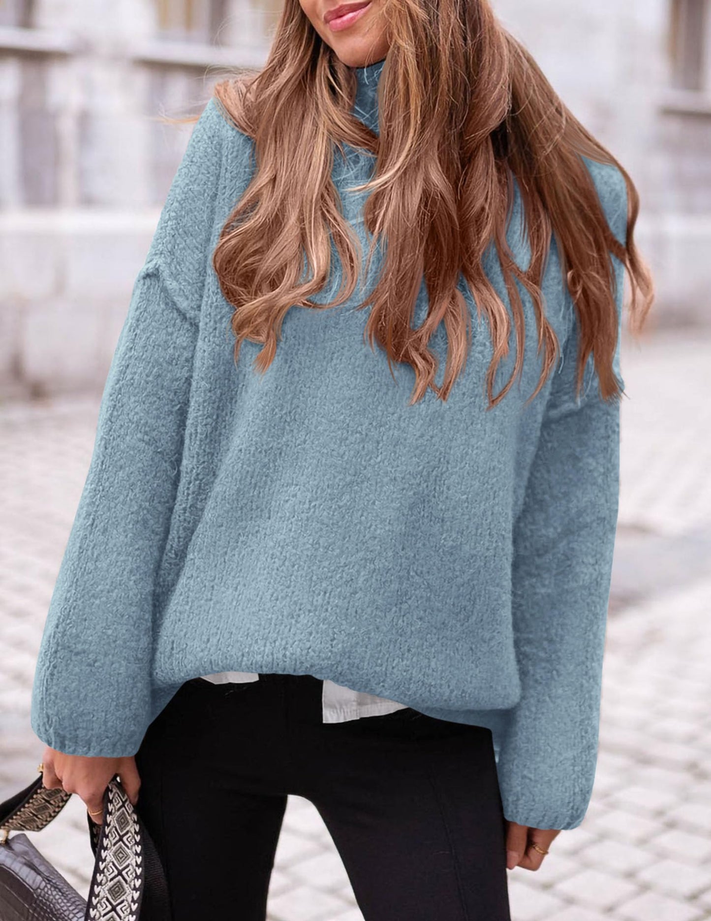 PRETTYGARDEN Oversized Sweaters for Women 2025 Chunky Turtleneck Sweater Fall Clothes Long Sleeve Tops Winter Clothing