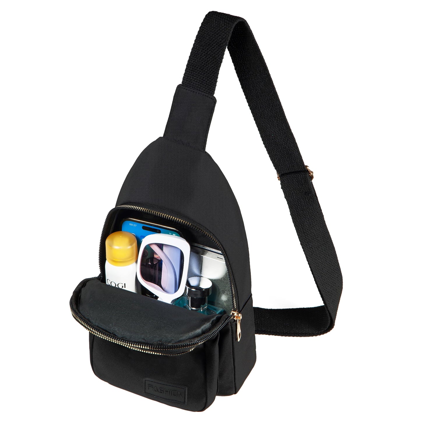 Cross Body Bag Sling Backpack Fanny Pack Small Crossbody Bags for Women Trendy - Black