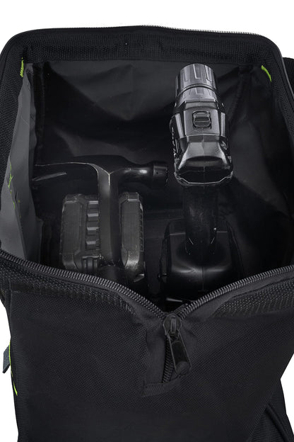 AWP Premium Tool Bag Durable Tool Tote Water-Resistant Organizer for Professionals and Contractors, Black, 15" | 1L-20015