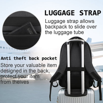 KASIBON Laptop Backpack with USB Charging&Headphone Port,Anti-Theft with Breathable Padded Shoulder Strap, Water Resistant Computer Rucksack for Business/School/Work/Travel