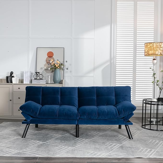 GDFStudio Hayezc Loveseat Sofa, Convertible Sofa Bed, 2-in-1 Folding Modern