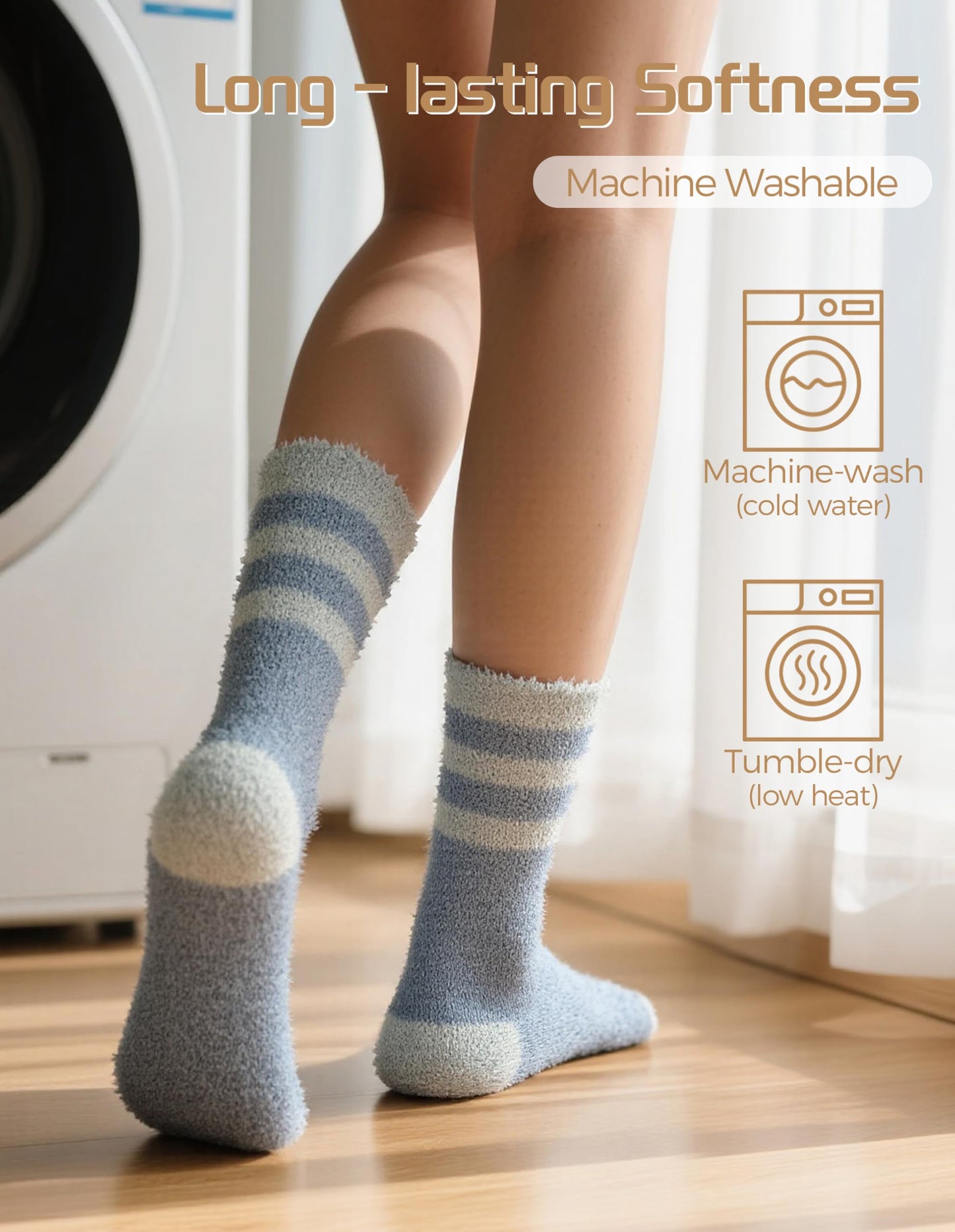 TEHOOK Warm & Cozy Valentines Gifts for Women, Fluffy Fuzzy Plush Sleeping Slipper Socks - Soft Warm Fabric