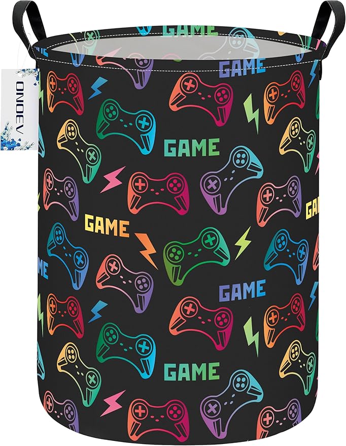 Round Foldable Handle Storage Basket toys Organization Bin Versatile Clothes