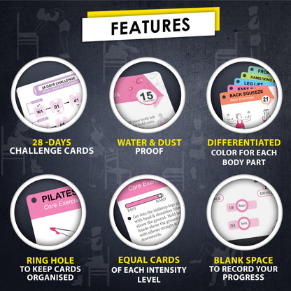 Flexies Chair Yoga Workout Cards – 58 Seated Exercise Cards for Beginners & Seniors | 28 Day Chair Workout Chart for Weight Loss, Strength, Flexibility & Balance