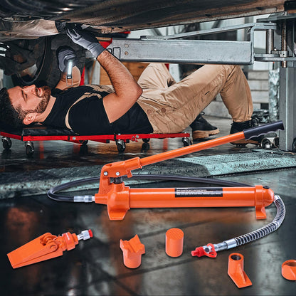 VEVOR Porta Power Kit, 12 Ton Load, Portable Hydraulic Jack with 4.6 ft Extended Oil Hose, Long Handle Design, Auto Body Frame Repair Kit with Portable Storage Case for Car Repair, Truck, Farm