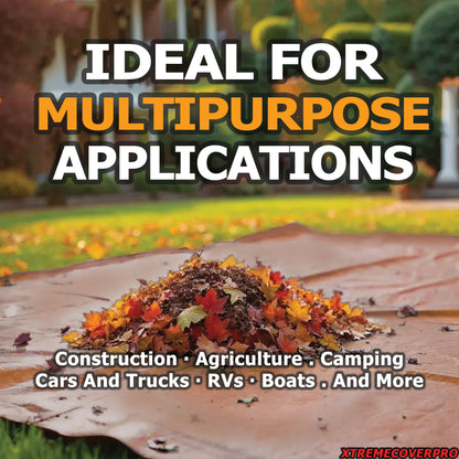 20' x 40' Brown Super Ultra Heavy-Duty Tarp – 20 Mil Waterproof & UV-Resistant 20x40 - Large Outdoor Tarp, Waterproof Cover for Rain Camping, Tent, UV Protection, Reinforced Corners
