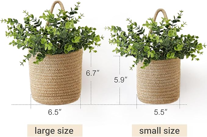 Dahey 2 Pack Wall Hanging Rope Basket