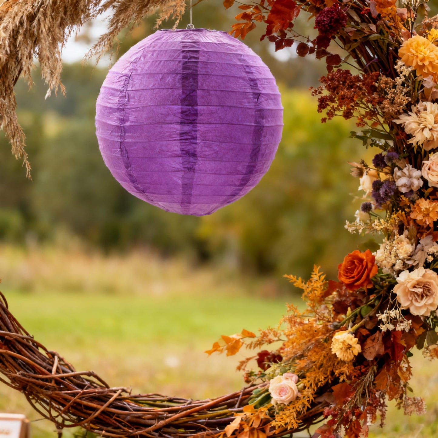 25 Pack Paper Lanterns, Sizes of 4", 6", 8", 10", 12", Hanging Lanterns Decorations Ball Lanterns for Home Decoration, Birthday Party and Wedding Decorations (Purple)