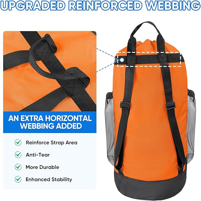 BALEINE 150L Laundry Bag Backpack, 900D Oxford Fabric Large Travel Laundry Bags