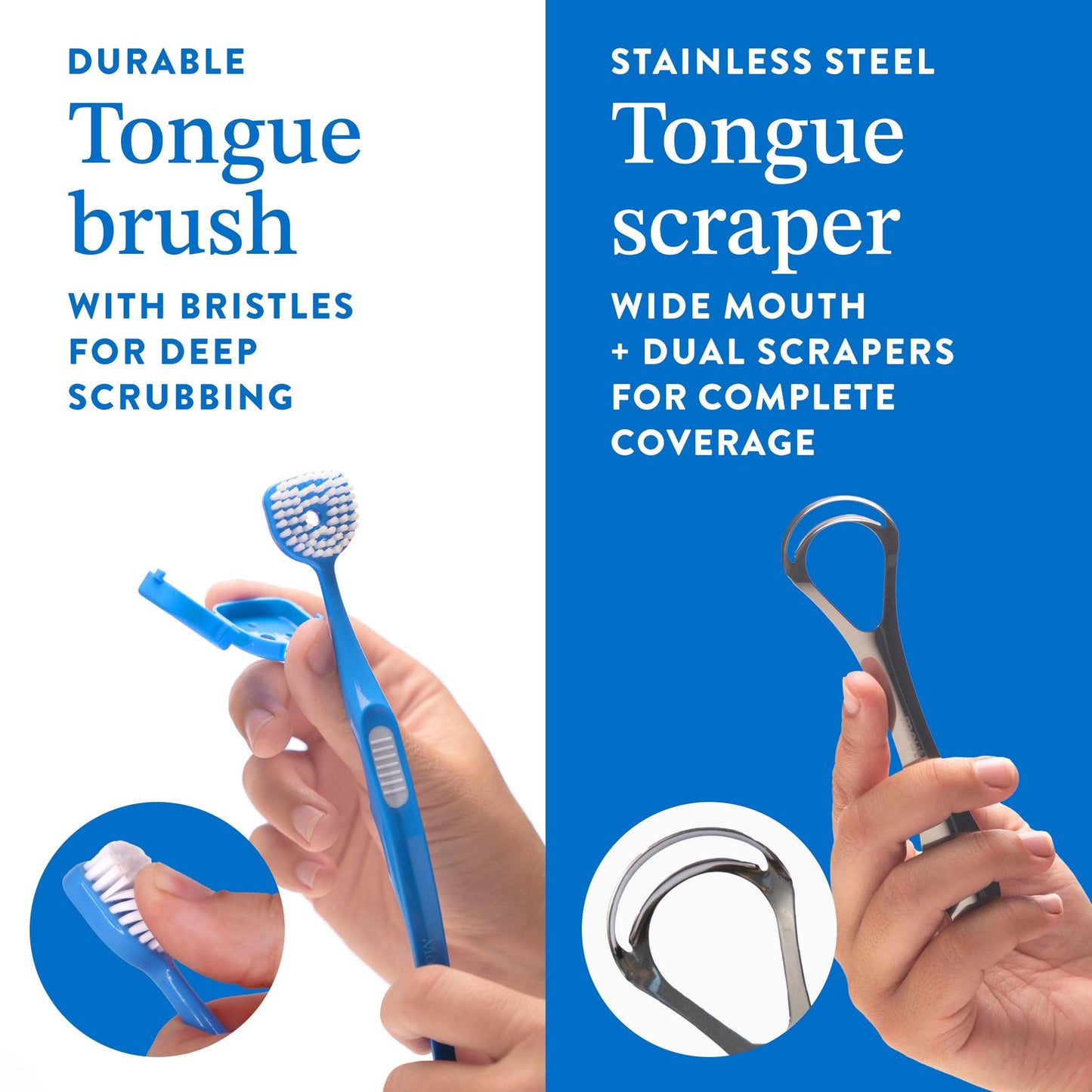 Mouthology Tongue Scraper for Adults (2 Pack), Reduce Bad Breath, Metal Tongue Scraper, Tongue Cleaner, Tongue Scraper, Stainless Steel Tongue Scraper, Tongue Cleaner for Adults, Tongue Scrubber