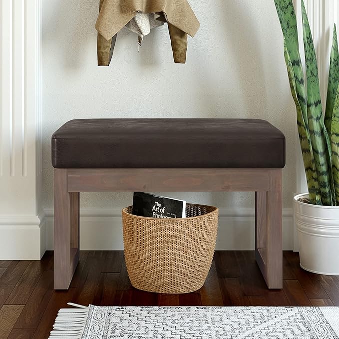 SIMPLIHOME Milltown Small Ottoman Bench
