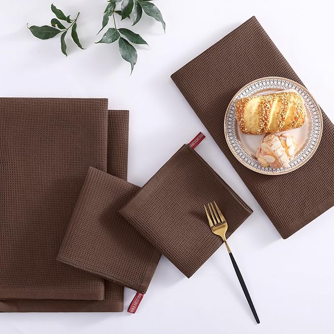 Homaxy 100% Cotton Waffle Weave Kitchen Towels