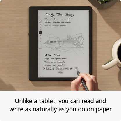 Kindle Scribe (2022 release) - 16 GB, the first Kindle and digital notebook, all in one, with a 10.2" 300 ppi Paperwhite display, with built-in notebook summarisation. Includes Basic Pen