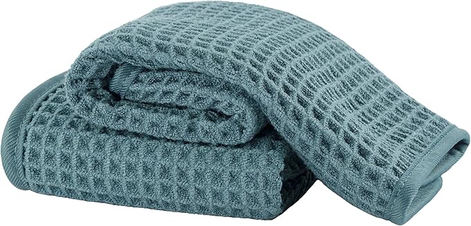 Microfiber Waffle Face Towels, 2 Pieces, Fast Drying, Lint Free 430 GSM
