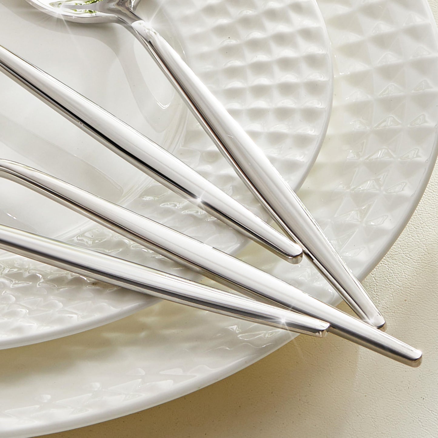 KINGSTONE 4-Piece Dinner Spoon Set, 8.2" Tablespoons Silverware, Premium 18/10 Stainless Steel, Food Grade Serving Spoons for Home and Kitchen, Restaurant Wedding, Mirror Finish & Dishwasher Safe