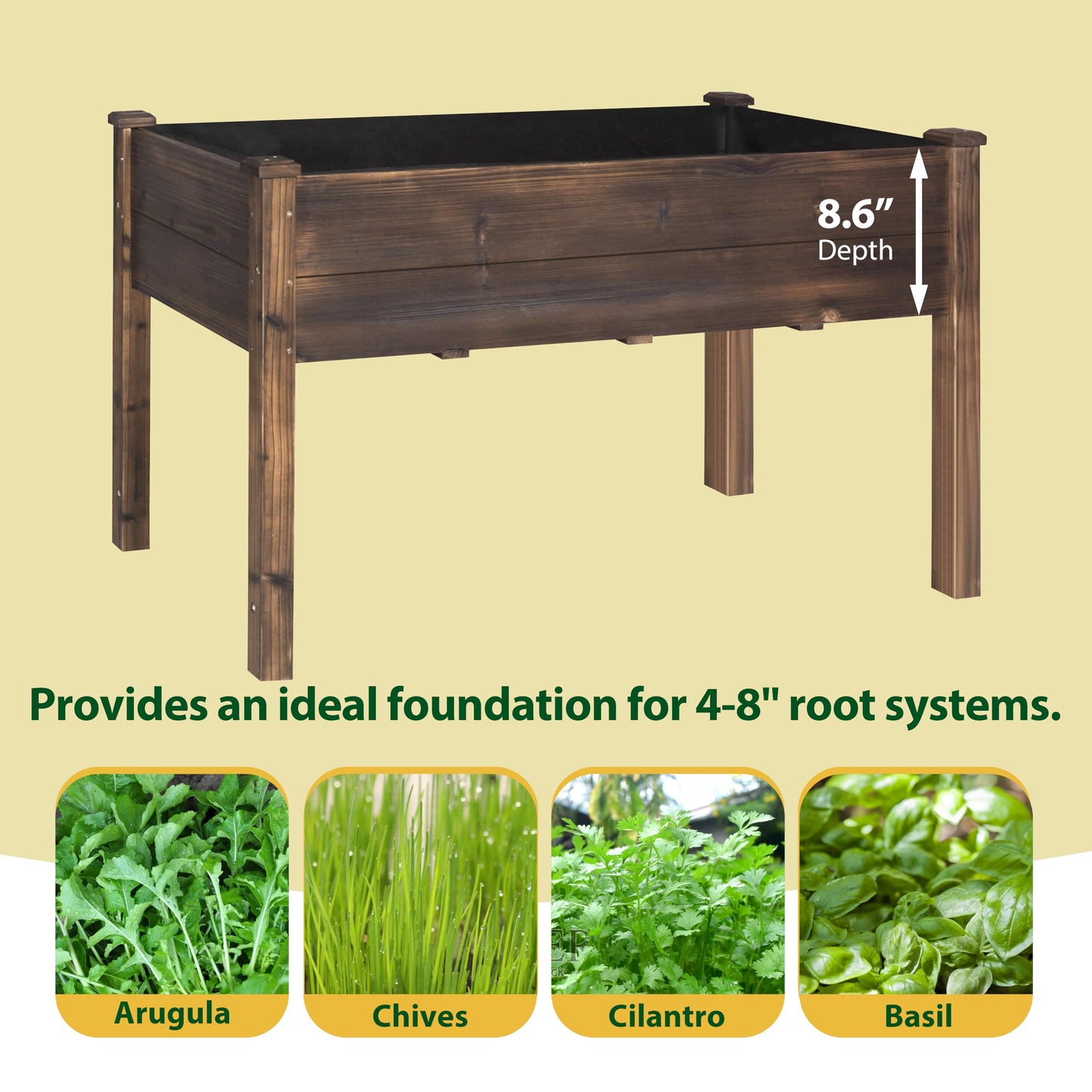 Yardenaler 48x24x30 in Raised Garden Bed with Legs, Outdoor Elevated Wood Planted Box with Liner & Drainage Hole for Vegetable Flower, Backyard and Patio, Rustic