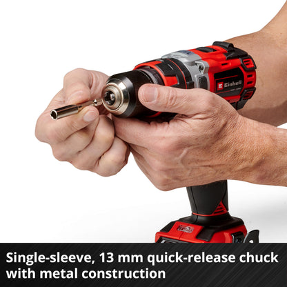Einhell Impact Drill Driver TE-CD 18/50 Li-i BL Solo Power X-Change (Li-ion, 18 V, 50 Nm, Brushless Motor, 2-speed Gearing, Soft Grip, Supplied Without Battery or Charger)