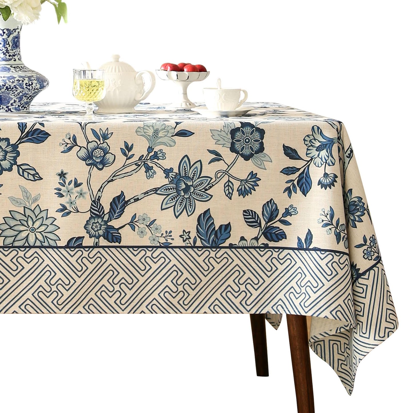 bilin gaier Designer Linen Tablecloth Rectangular,87"x55"-Suqing A
