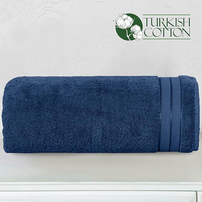 Elegant Comfort Three Line Popcorn Extra Large Luxury Bath Towel