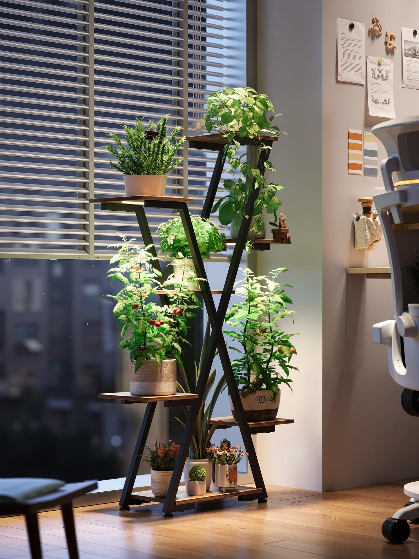 MemoCastle Plant Stand Indoor with Grow Lights: Large Multi-Tiered Metal Rack - Lighted Vertical Shelf with Timer for Flowers and Succulents