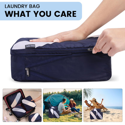 PFEYRPK Travel Packing Cubes, Compression Organizer Set of 4, Lightweight Storage for Suitcase, Vacation, Business Trips (Black)