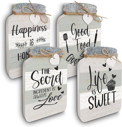 Old Shack Collection – Kitchen Wall Decor Set of 4 – Durable Kitchen Wall Art – Refined Kitchen Decor to Elevate Your Home, Crafted for Lasting Style, Each sign: 8×5 in