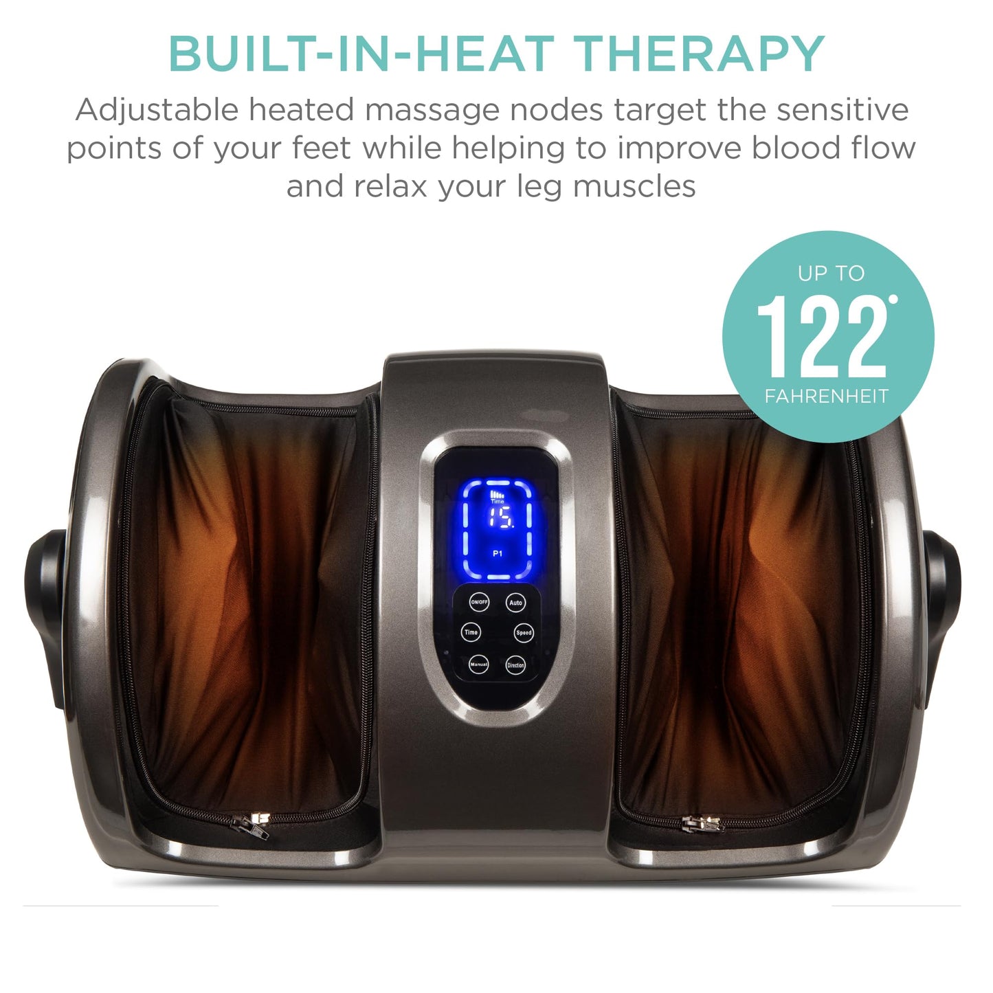 Best Choice Products Heated Shiatsu Foot Massager for Pain Relief, Plantar Fasciitis, Neuropathy, Blood Circulation w/Compact Design - Burgundy