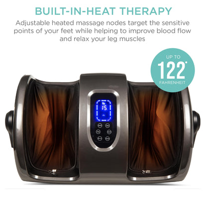 Best Choice Products Heated Shiatsu Foot Massager for Pain Relief, Plantar Fasciitis, Neuropathy, Blood Circulation w/Compact Design - Burgundy