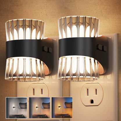 L LOHAS LED Night Light, Bubble Night Lights Plug into Wall,2 Pack 3000K/4000k/5000K Adjustable Color Temperature Night Light,Dimmable Nightlights with Dusk to Dawn Sensor for Rooms Bathroom Hallway