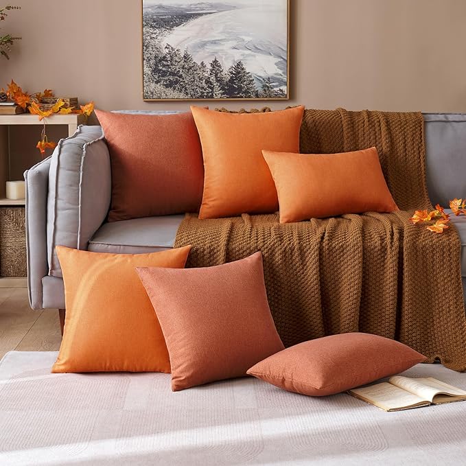 MIULEE Pack of 2 Decorative Outdoor Solid Waterproof Throw Pillow Covers Faux