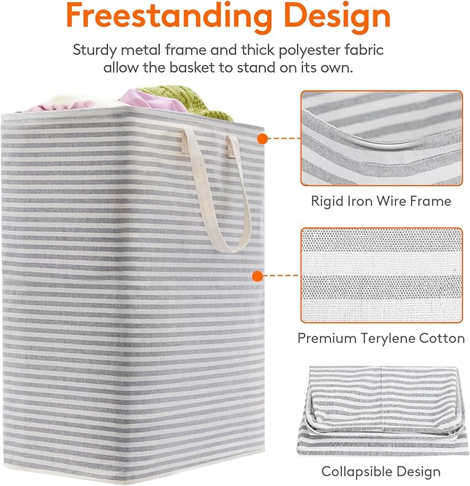 Lifewit 2 Pack Laundry Hamper Large Collapsible Laundry Baskets, Freestanding