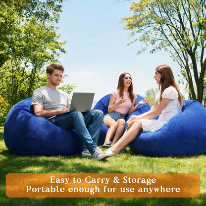 Sel Natural 6 Pcs Inflatable Bean Bag Chairs with Electric Air Pump Inflatable Chairs Blow up Couch Folding Portable Inflatable Lazy Sofa for Movie Night Living Room Outdoor Camping (6, Royal Blue)