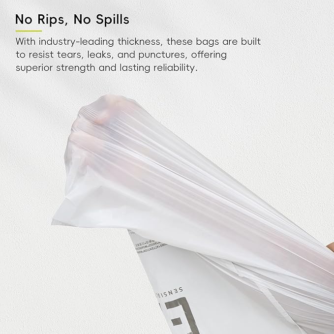 EKO 12.9 Gallon / 45-49 Liter, Extra-Strong Unscented Garbage Bags,