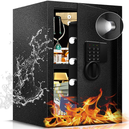 Fdsutvit 2.8 Cu Ft Safe Box For Home Documents -Steel Electronic Digital Safety Box for Office Money Jewelry Valuables, Personal Security Lock Box with Sensor Light, Removable Shelf, Mute Function